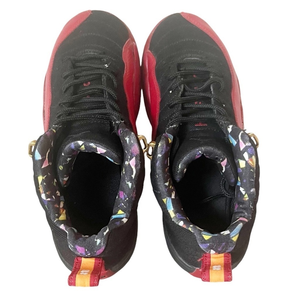 Jordan Athletic Shoes in Black and Red with Gold Highlights - Picture 6 of 14